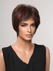 zaful Dark Brown Highlight Red Side Bangs Short Straight Synthetic Wig