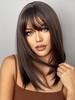 zaful Dark Brown Mid-length Straight Layered Synthetic Wig