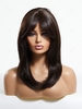 zaful Dark Brown Middle Part Bangs Natural Straight Shoulder-length Synthetic Wig