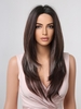 zaful Dark Brown Mixed White Layered Long Natural Straight Synthetic Wig