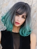 zaful Dark Green Gradient Color Fluffy Bob Wavy Synthetic Wig