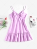ZAFUL Flounce Hem Cami Cupped Dress M Light purple