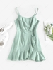 ZAFUL Flounce Ruffled Cami Summer Dress Xl Light green