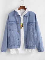 ZAFUL Flower Fear The Youth Embroidery Jeans S Light blue