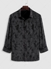 ZAFUL Flower Jacquard Button Up Shirt Xl Black