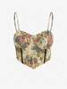 ZAFUL Flower Jacquard Scarf Hem Corset Style Camisole M