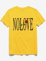 ZAFUL Flower Letter Print Short Sleeves T-shirt 2xl Bright yellow