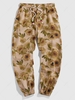 ZAFUL Flower Pattern Pants M Light yellow