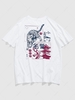 ZAFUL Flowers Chinese Hanzi Tiger Collage Print Graphic T-shirt Xxl White
