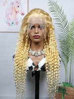 zaful Fluffy 13*4 Lace Front Deep Wave 180% Human Hair Wig