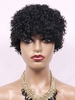 zaful Fluffy Afro Curly 150% Human Hair Short Wig