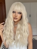 zaful Fluffy Beige Full Bang Long Wavy Synthetic Wig