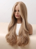 zaful Fluffy Brown Gradient White Long Wavy Synthetic Wig