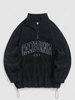 ZAFUL Fluffy CALIFORNIA Embroider Quater Zip Polar Fleece Hoodie Xxl Black