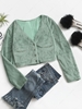 ZAFUL Fluffy Cropped Faux Fur Coat Xl Light green