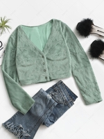 ZAFUL Fluffy Cropped Faux Fur Coat Xl Light green