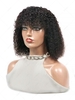 zaful Fluffy Curly Full Bang Human Hair Wig