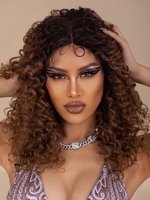 zaful Fluffy Curly Mid-length T-shaped Lace Front Synthetic Wig
