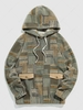 ZAFUL Fluffy Fleece Colorblock Hoodie S Light green