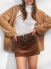 ZAFUL Fluffy Lantern Sleeve Open Front Coat Xl Tan
