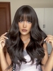 zaful Fluffy Long Black Brown Wavy Synthetic Wig