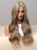 zaful Fluffy Long Brown Gold Wavy Synthetic Wig