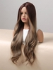 zaful Fluffy Long Brown Gradient Color Wavy Synthetic Wig