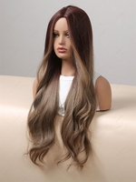 zaful Fluffy Long Brown Gradient Color Wavy Synthetic Wig
