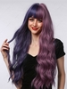 zaful Fluffy Long Wavy Full Bang Two Tone Color Synthetic Cosplay Wig