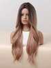 zaful Fluffy Natural Wavy Black Gradient Brown Long Synthetic Wig
