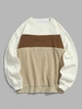 ZAFUL Fluffy Polar Fleece Colorblock Pullover Sweatshirt Xl Multi a