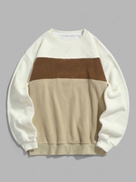 ZAFUL Fluffy Polar Fleece Colorblock Pullover Sweatshirt Xxl Multi a
