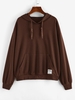 ZAFUL Front Pocket Loose Letter Patched Hoodie M Deep coffee