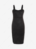 ZAFUL Front Slit Glitter Metallic Plus Size Midi Dress