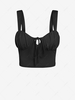 ZAFUL Front Tie Ruched Bust Milkmaid Crop Top Xl Black