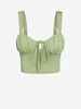 ZAFUL Front Tie Ruched Bust Milkmaid Crop Top Xl Light green