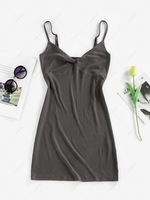 ZAFUL Front Twist Mini Bodycon Dress Xl Gray