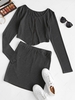 ZAFUL Front Zip Irregular Two Piece Bodycon Dress Xl Dark slate grey