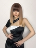 zaful Full Bang Brown Gradient Color Shoulder-lenght Silky Straight Synthetic Wig