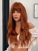 zaful Full Bang Reddish-brown Long Wavy Synthetic Wig