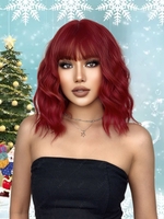 zaful Full Bang Short Bob Wavy Synthetic Wig