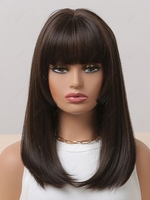 zaful Full Bang Straight Mid-length Synthetic Wig