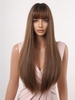 zaful Full Bangs Long Natural Straight Synthetic Wig
