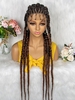 zaful Full Lace S-type Handmade Braid Haircut Reddish Brown Mixed Black Synthetic Wig