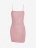 ZAFUL Fuzzy Bungee Strap Bodycon Dress S Light pink