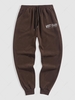ZAFUL Fuzzy West Coast Embroidered Polar Fleece Sweatpants Xl Deep coffee