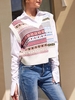 ZAFUL Geo Asymmetrical Patchwork Southwestern Sweater Vest S