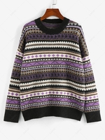 ZAFUL Geo Drop Shoulder Jumper Sweater M