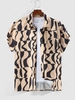 ZAFUL Geometric Art Pattern Casual Shirt S Light coffee