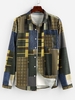 ZAFUL Geometric Pattern Pocket Button Up Shirt Xl